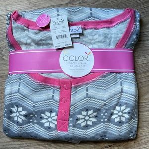 Snow Bunny Thermal pajama set Brand New NWT